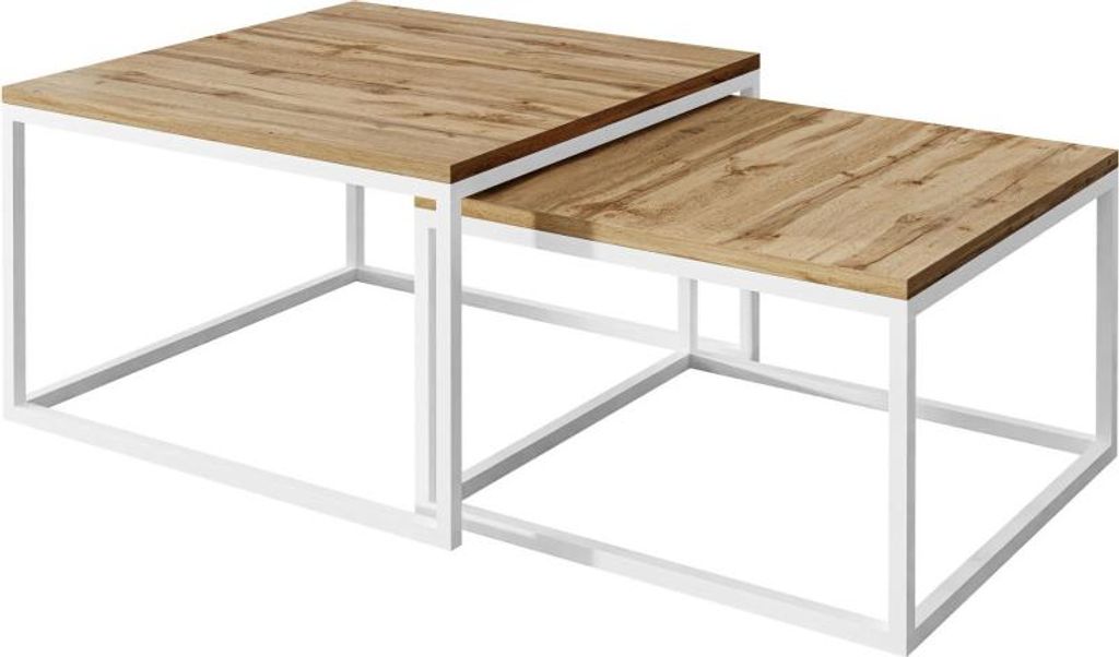 Couchtisch Yoshi 2in1 Kaffeetisch Weißer Eiche Wotan Stirling Artisan