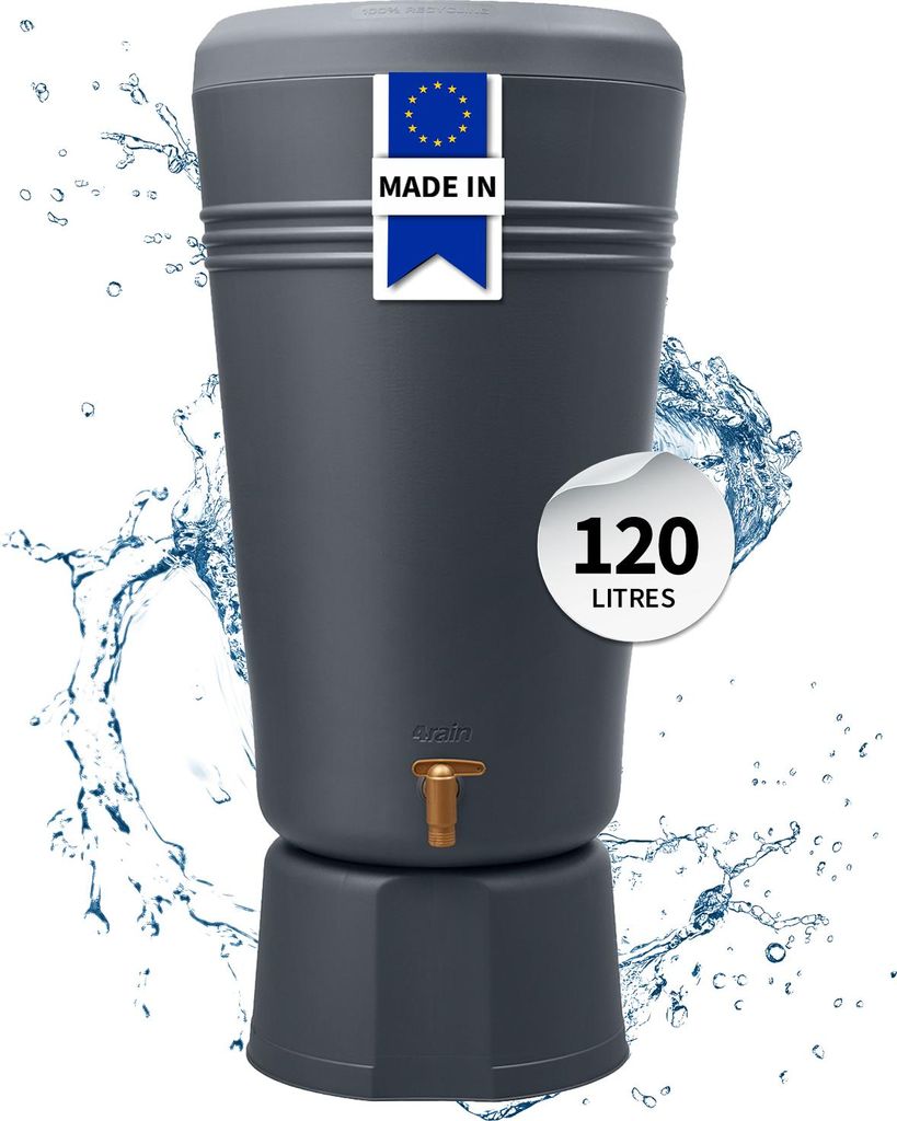 4rain AZURA 2in1 récupérateur d'eau de pluie 120 L, gris Image du produit 
