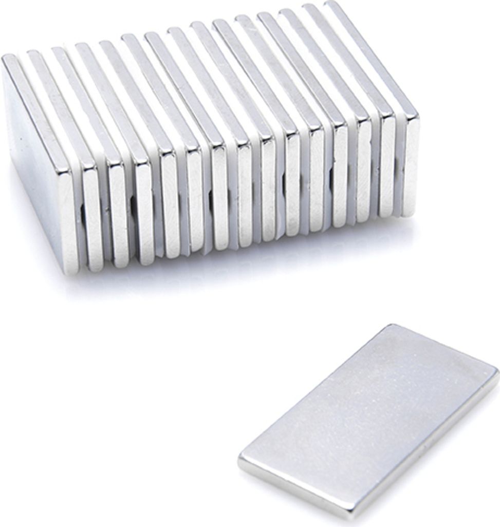 Aimants néodyme 30 x 15 x 2 mm N38 Quader Case - 5 pièces, Image du produit 