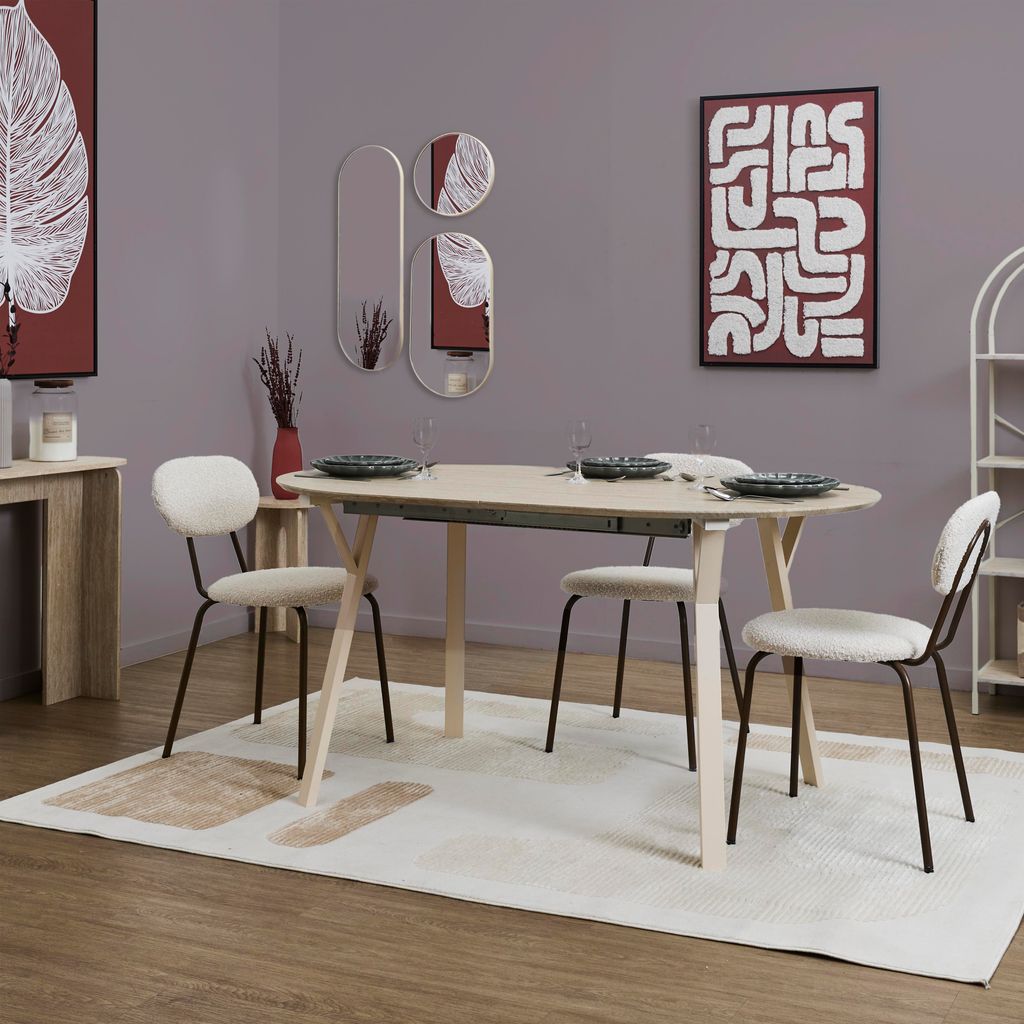 Runder und ovaler Veda Beige Spiegel X3
