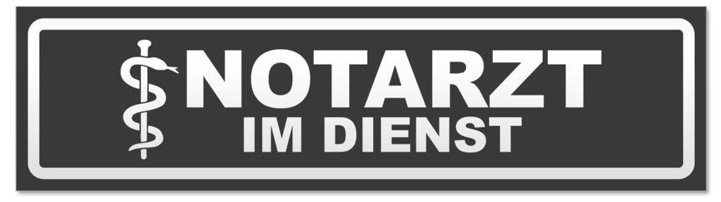 Kiwistar - Autoaufkleber - Dunkelgrau - 60 x 16 cm - Notarzt im Dienst invertiert - Hinweis Aufkleber Sticker für Auto, Kfz, Fahrrad, PKW, LKW