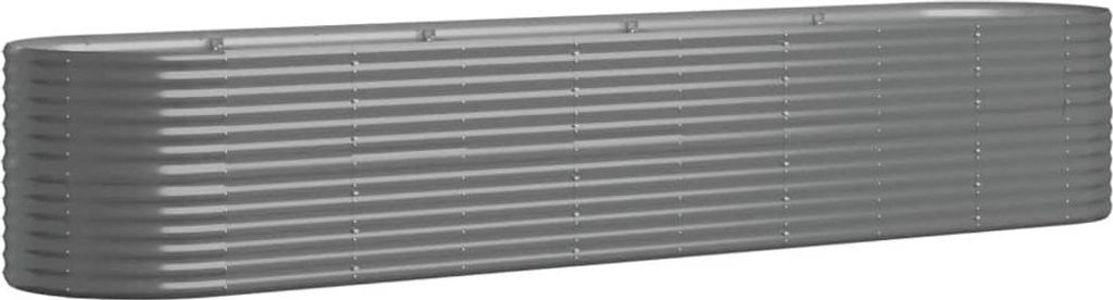 vidaXL Zvýšené lůžko z pozinkované oceli 368x80x68 cm šedé Obrázek produktu 