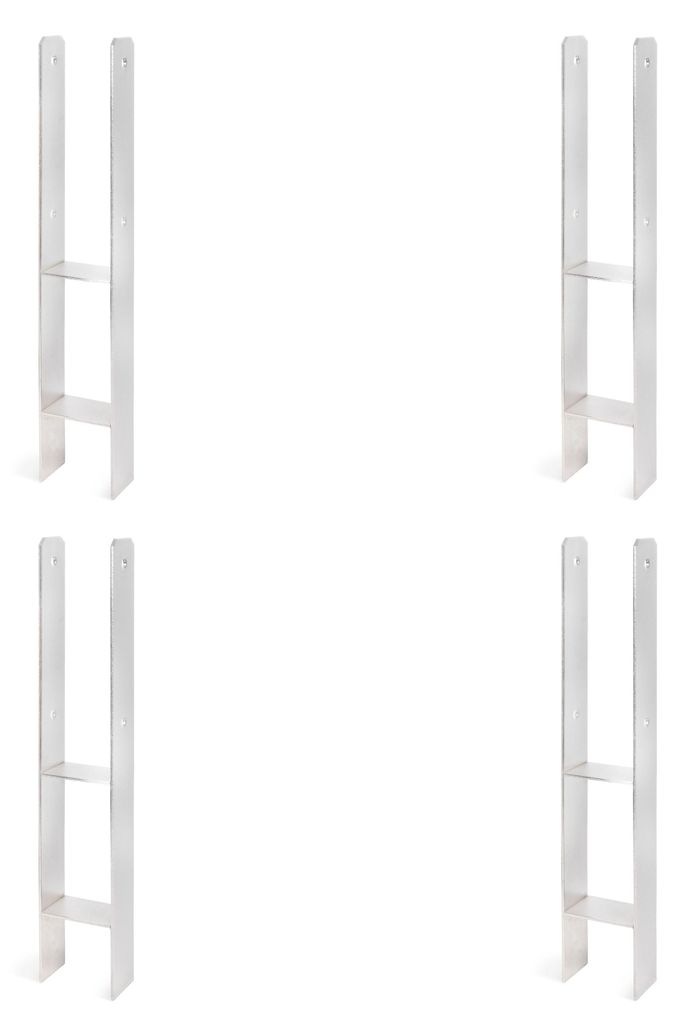 Alberts 4 x wsporniki słupków H, stal nierdzewna, 91x600 Zdjęcie produktu 