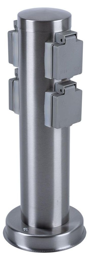 Steckdosensäule, Edelstahl, 4 Außensteckdosen, H 35 cm Produktbild 