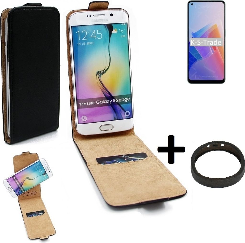 K-S-Trade TOP SET Handyhülle kompatibel mit Oppo Reno7 Z 5G 360° Flipstyle Schutzhülle Smartphone Tasche schwarz + TPU Bumper, Case Hülle Flip