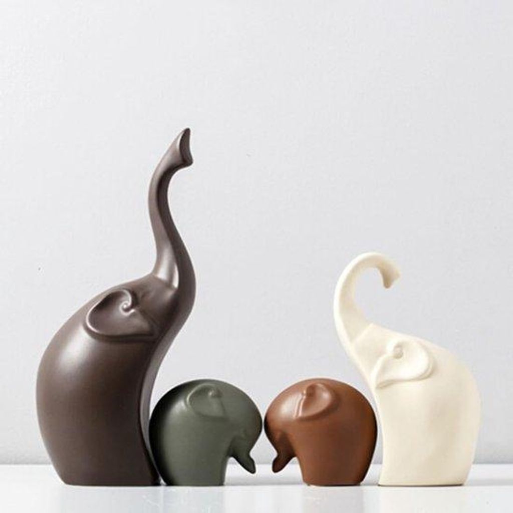 Ceramiczna rodzinka słoni, porcelanowe przygody, zestaw Zdjęcie produktu 