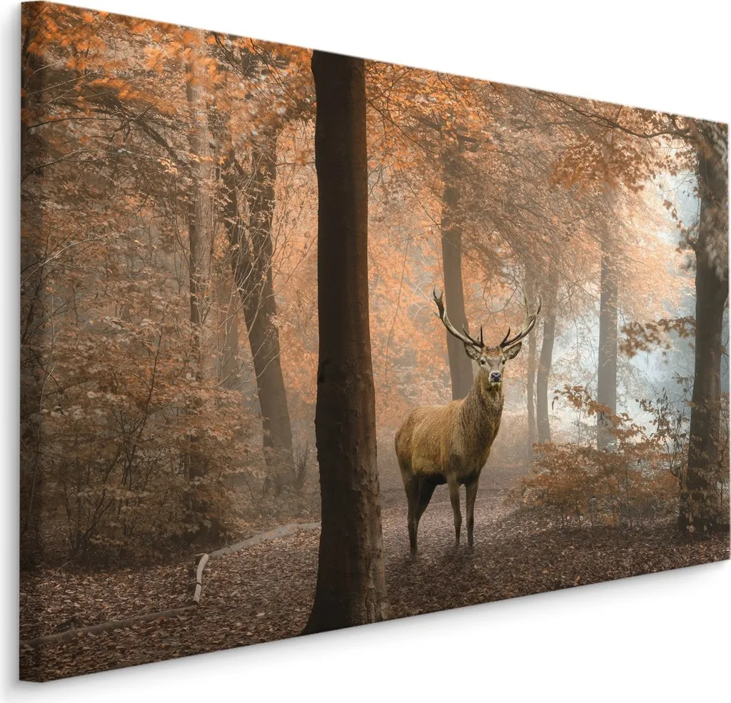 Carta da Parati su Tela XXL 90x60 Cervi Autunno - Casa Moderna