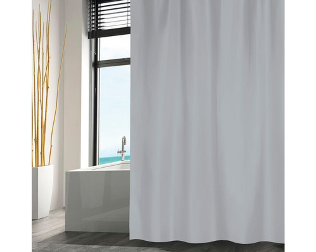Duschvorhang MSV Textil 120 x 200 cm lightgrey Produktbild 