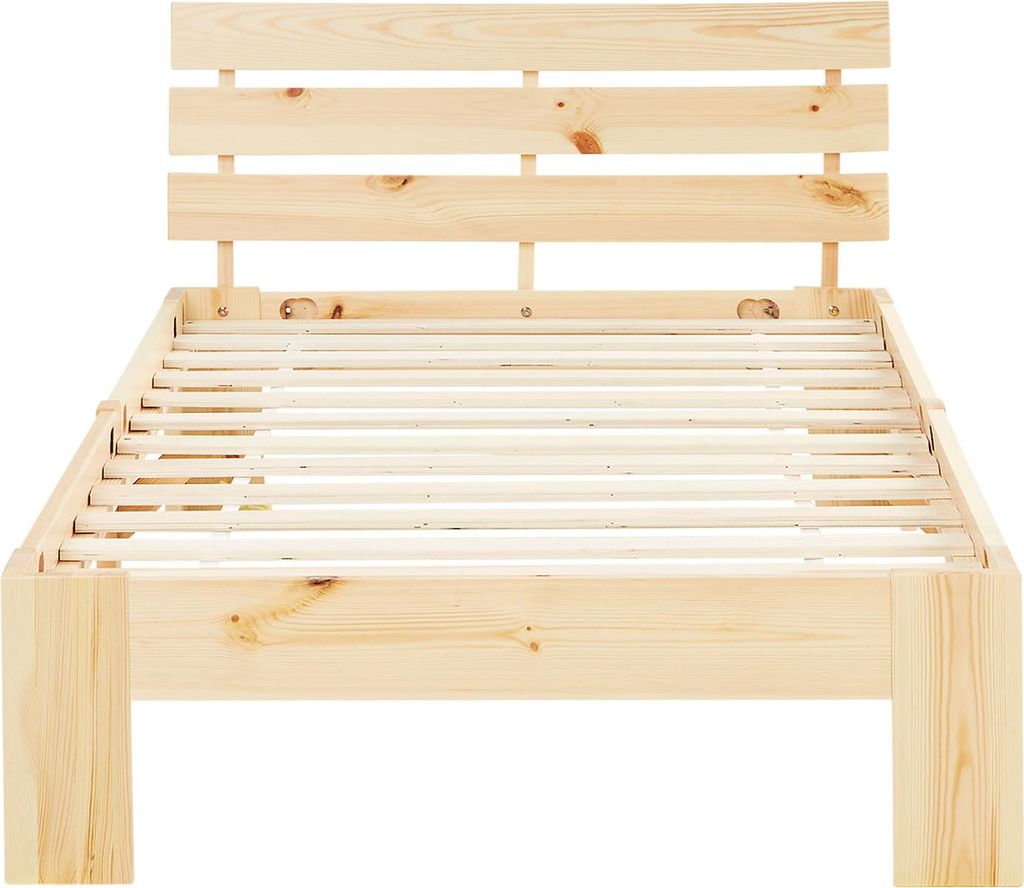 Posteľ z masívu 90x200 cm prírodná borovica - posteľ s Obrázok produktu 