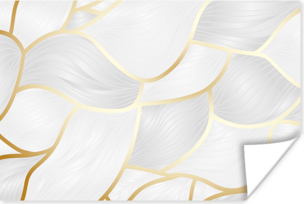 MuchoWow Poster Abstraktes Muster mit goldenen Linien 30x20 cm - Plakate - Print