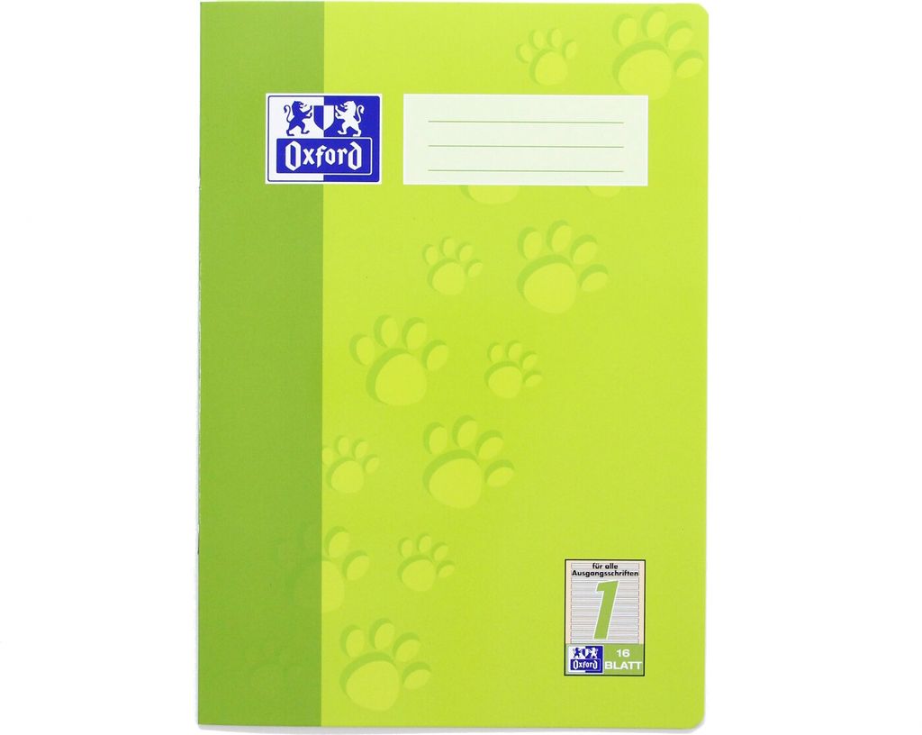 A notebook cover with paw print graphics.