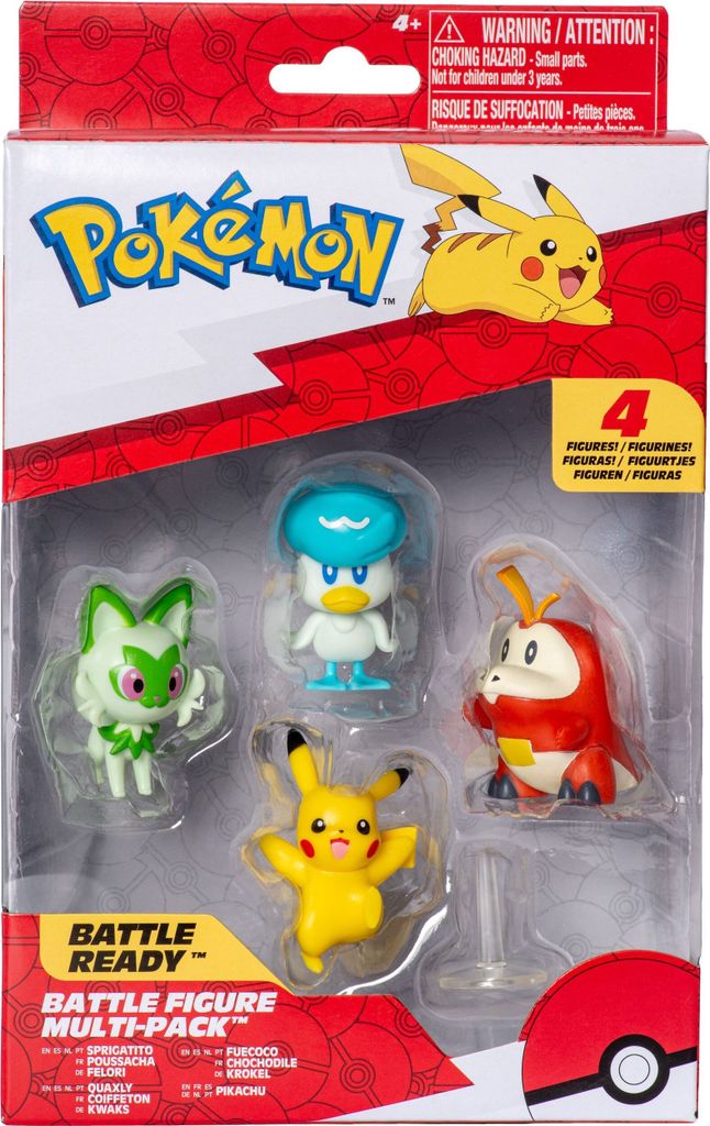 A Pokemon Battle Figure Multi-Pack featuring four figures in a clear plastic package.