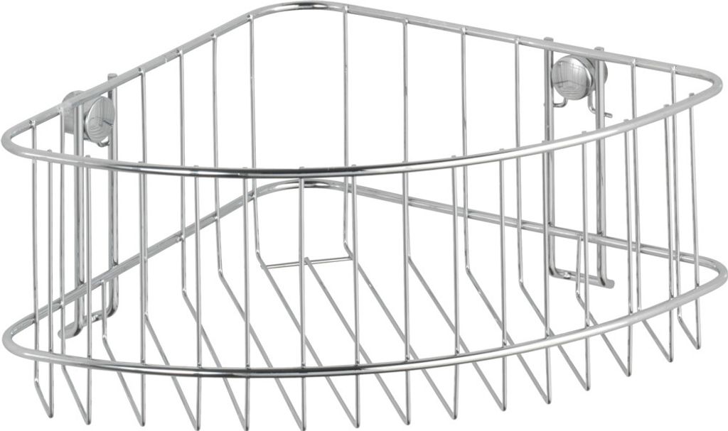 WENKO Eck Ablage Regal Korb Dusch Küche Bad Stauraum Classic Stahl verchromt