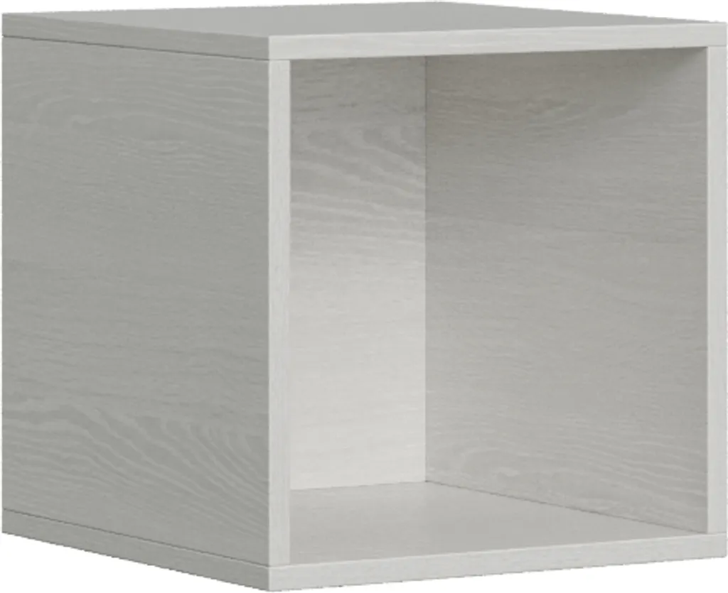 Meuble haut ouvert aspect bois de frêne blanc et niches de 40cm