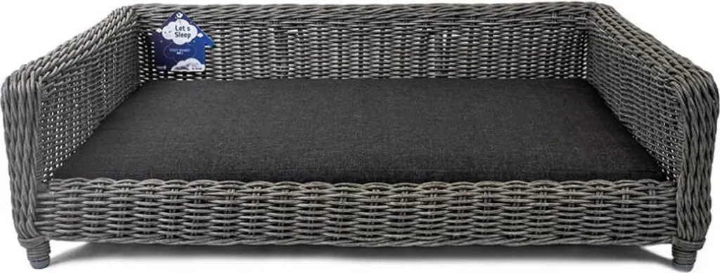 Panier chien XL en osier gris anthracite Let's Sleep Cozy robuste
