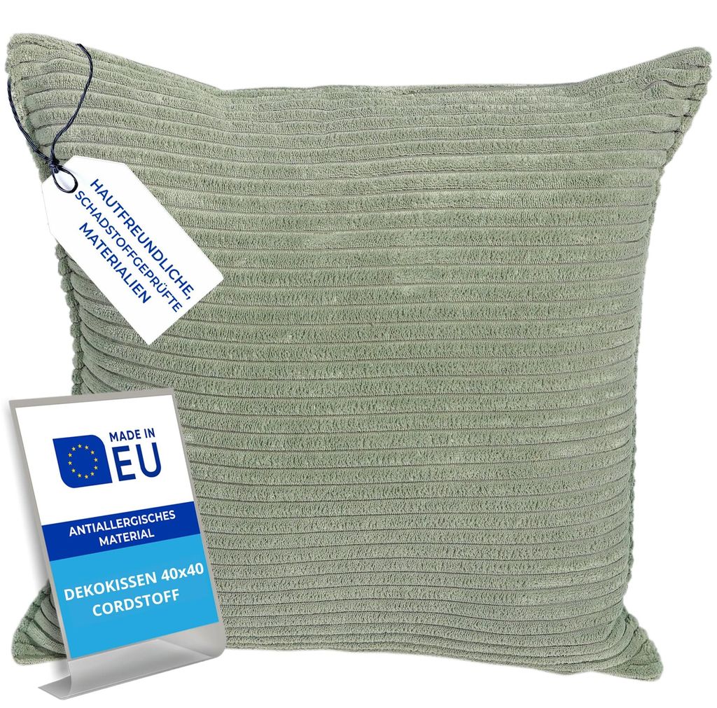 Pillows24 – Dekokissen 40x40 aus Cord | Weiches Zierkissen Produktbild 