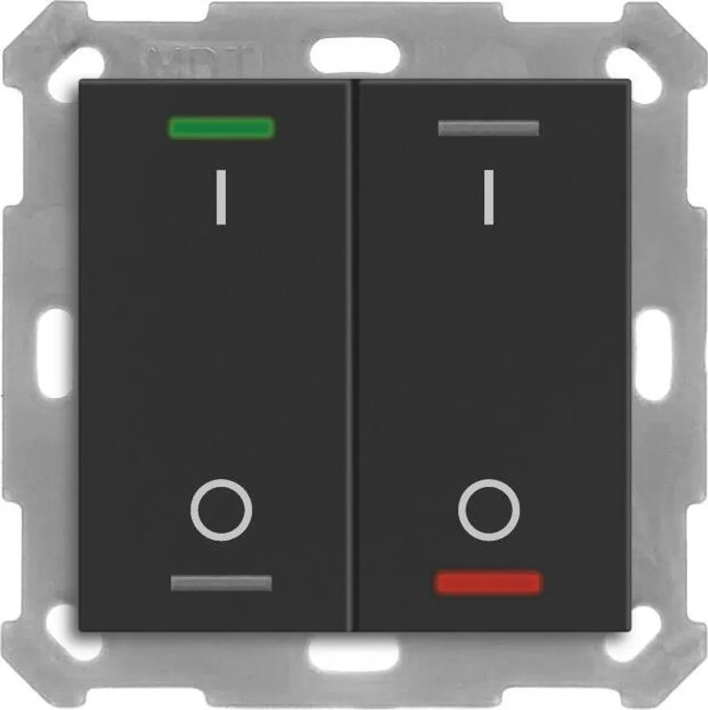 Interrupteur KNX Double MDT Light 55 Noir Mat pour Commande RGBW - 2