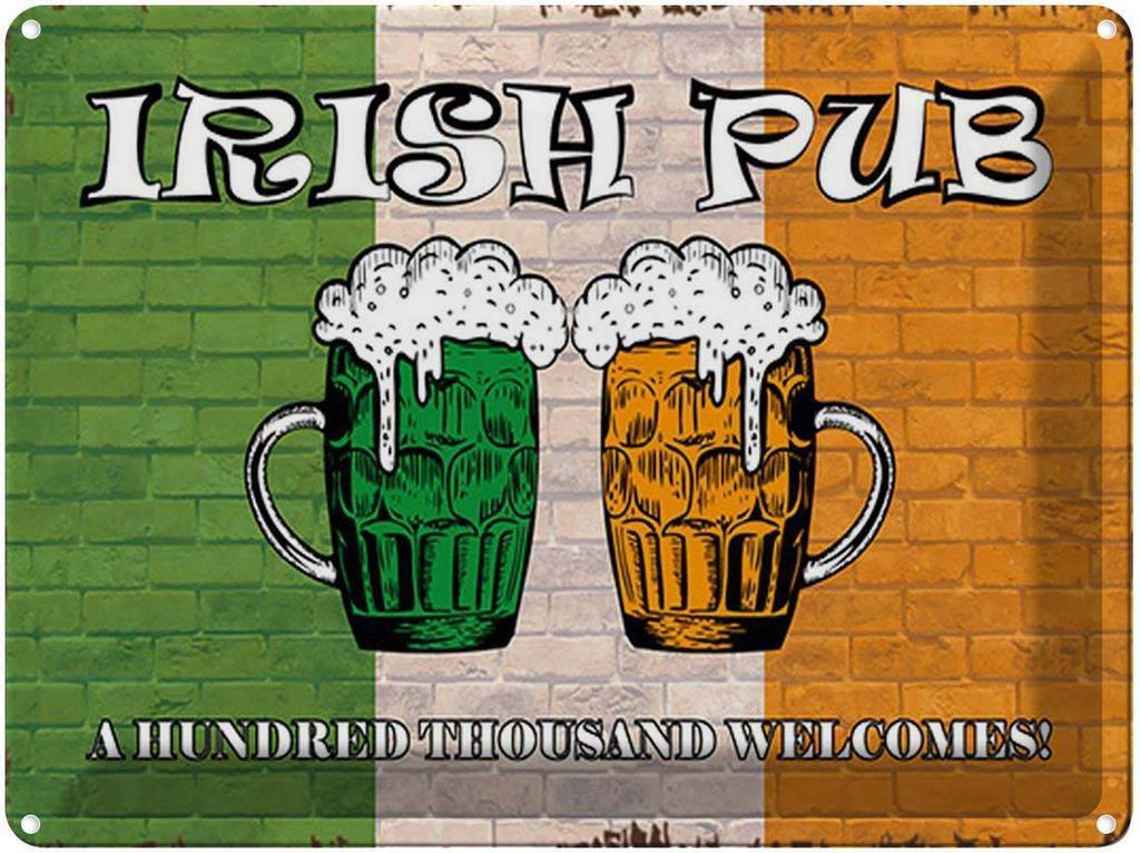 vianmo Blechschild 30x40 cm irish pub a hundred thousand