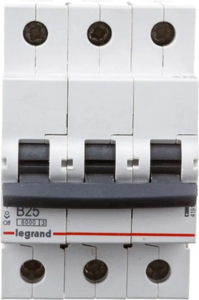 Pack 4 Disjoncteurs Legrand 25A pour Tableau Électrique Triphasé 400V