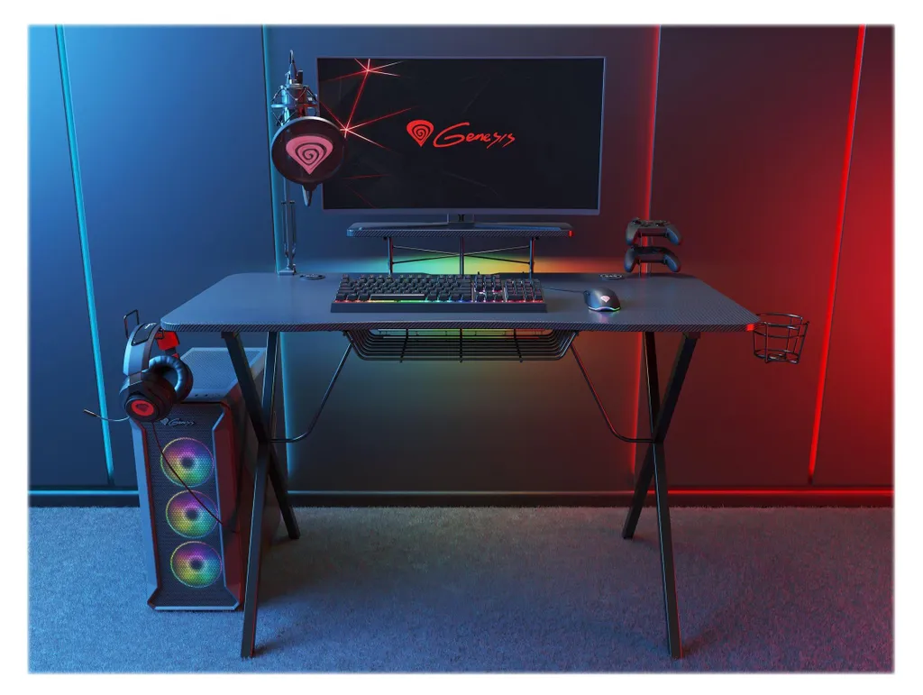 Bureau Gamer Genesis Holm 300 RGB Noir - Table de Jeu 120cm Ergonomique - 11