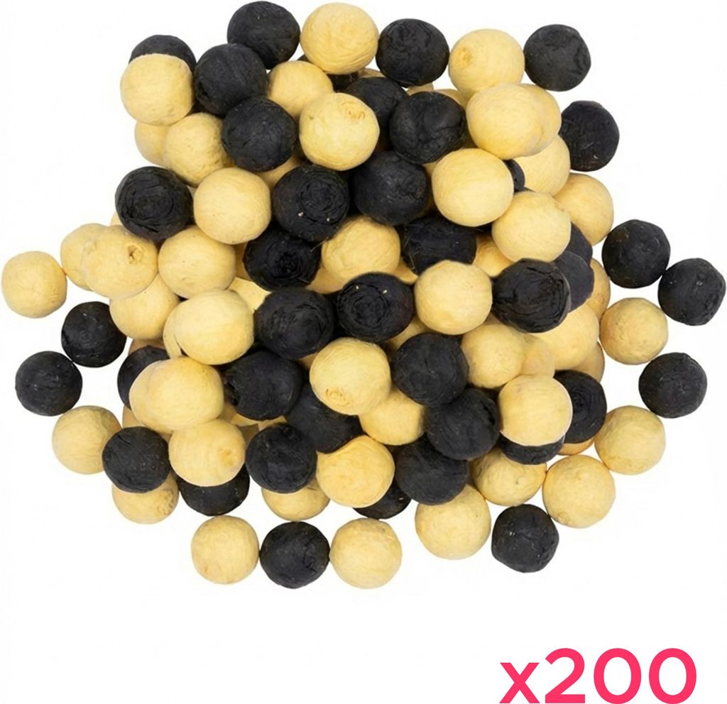 200 Papierkügelchen Schwarz Gold - Einheitsgröße