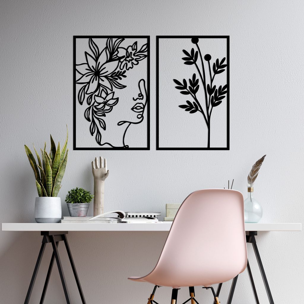 Wallity, Flower- SKL2481, Schwarz, Sonstige Produktbild 