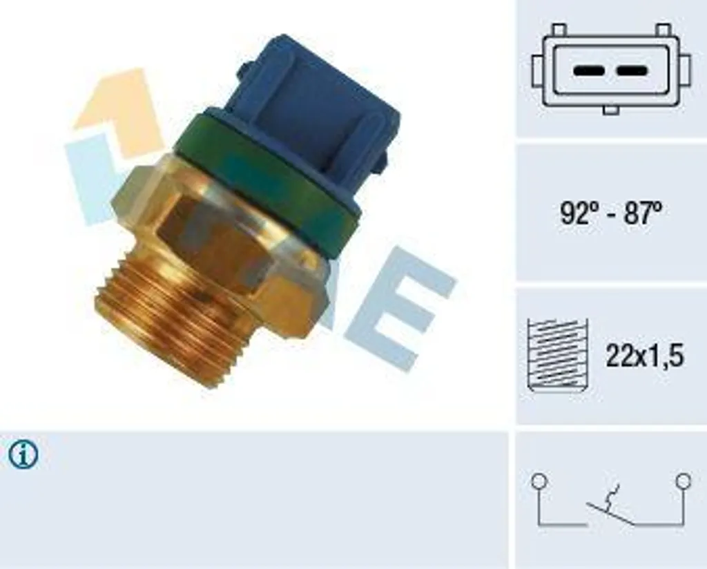 FAE 37680 Interruttore Termico Ventola Radiatore OE 96123564 Berlingo Partner