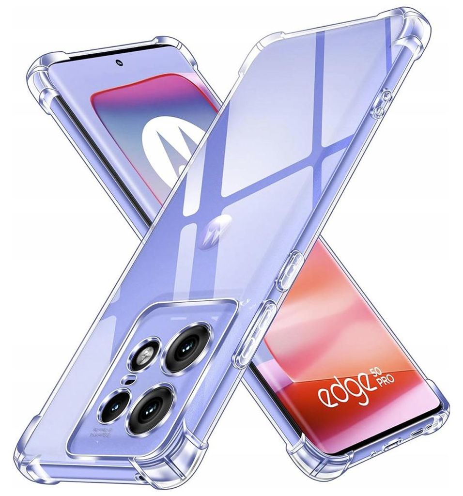 Techsuit Shockproof Back Cover Hülle für Motorola Edge 50 Pro - Transparent