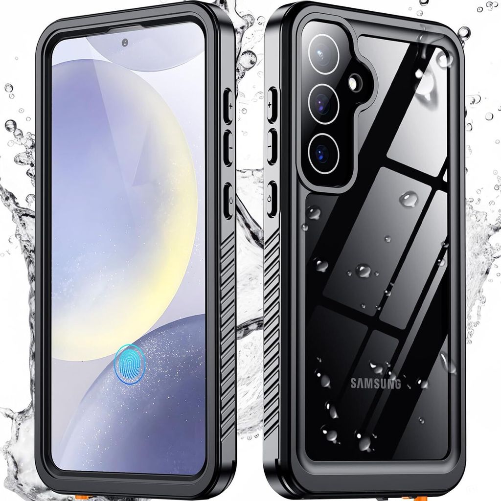Wasserdicht Hülle für Samsung Galaxy S25 FE Staubdicht Schneefest IP68 360 Grad Komplett Schutzhülle mit eingebautem Displayschutzfolie Schwarz