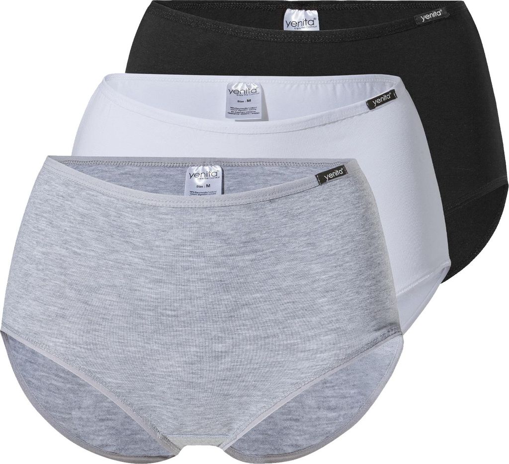 Yenita Taillen-Slips (3er Set) Modern-Collection M schwarz-grau-weiss