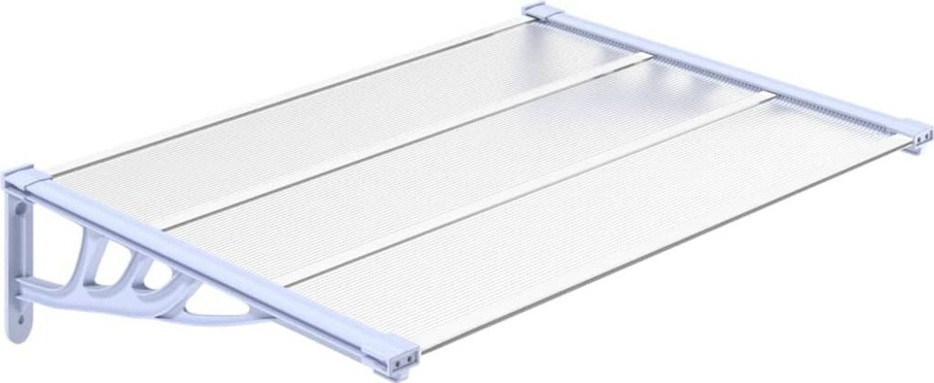 vidaXL Tettoia per porta grigia e trasparente 122x90 cm in Immagine del prodotto 