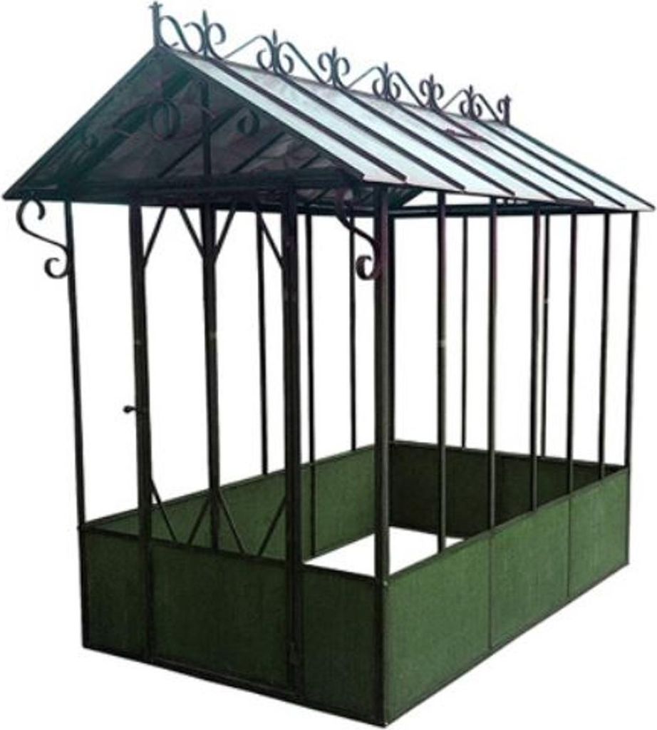 Casa Padrino Jugendstil Gewächshaus - Verschiedene Farben - Handgefertigtes Gewächshaus aus Schmiedeeisen mit verzinktem Blechdach und Glasscheiben