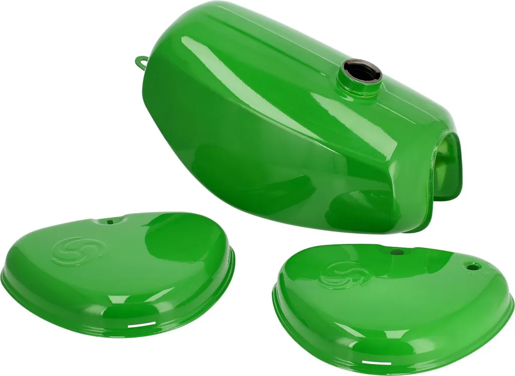 Ensemble Réservoir et Couvercles Simson S51 en Acier Peint Vert Jus