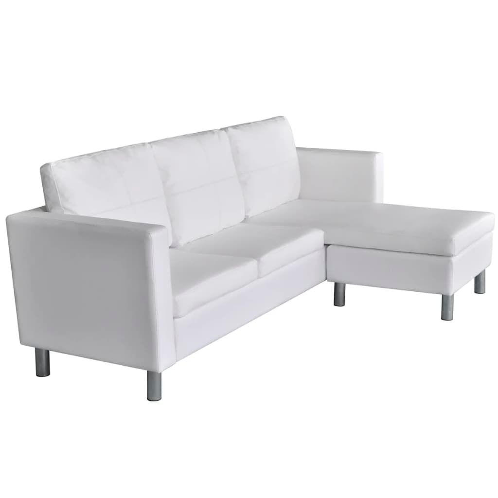 Hochwertigen Möbel Klassische Sofas - Weiß Modulsofa 3-Sitzer Kunstleder Weiß NEU2950935