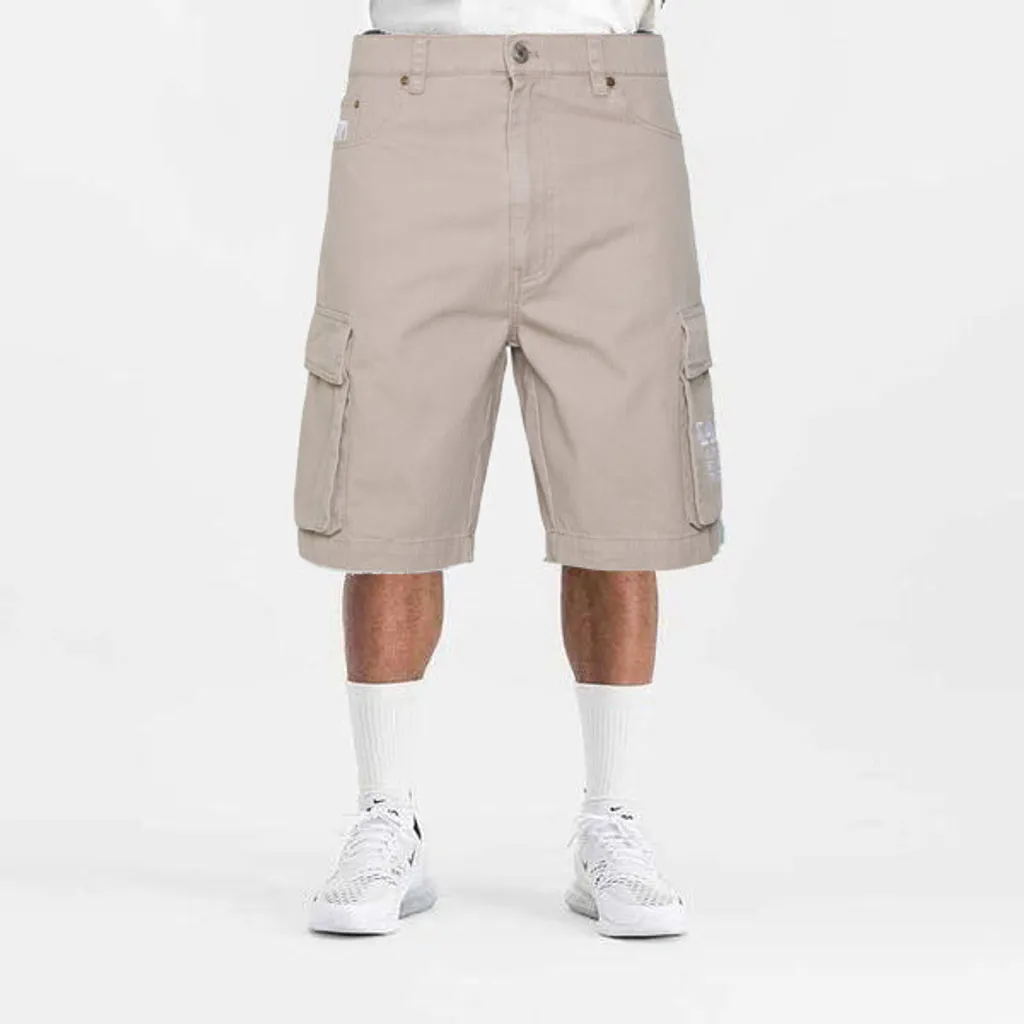 Karl Kani Retro Washed Herringbone Cargo Short Taupe - Taille S Homme