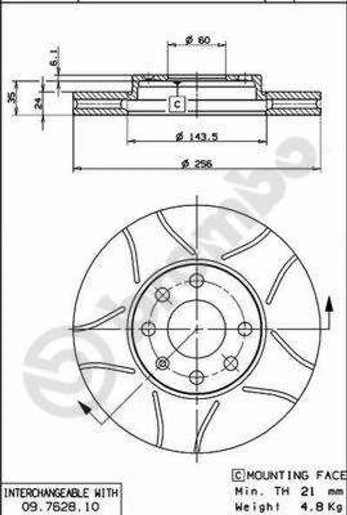Disque de frein Brembo 09.7628.75 pour Astra G : Performance et Sécurité