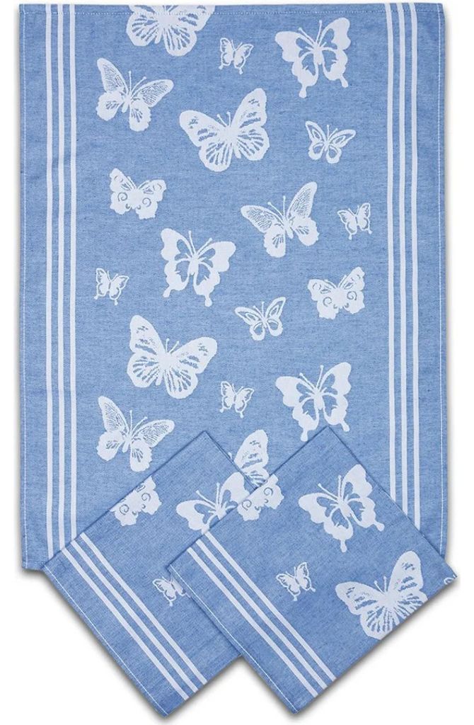Extra absorpčná osuška 50x70 cm Motýliky modrá 3 ks Obrázok produktu 