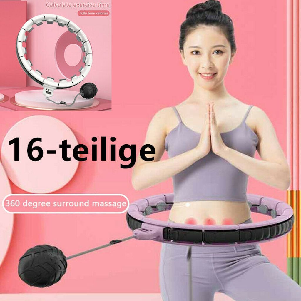 14 Teile Smart Hula Hoop Reifen Fitness Einstellbar Massagenoppen Bauchtrainer 