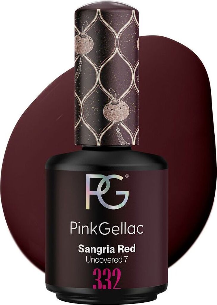 Pink Gellac - Shellac - Uncovered7 - Cremiges Finish - 332 Sangria Red - 15 ml