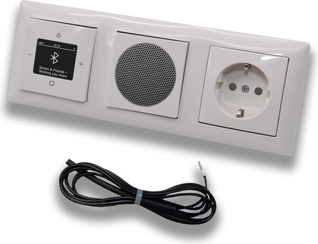 Busch Jäger DAB+ Unterputz Bluetooth Radio 8217U-101 Balance Si alpinweiß Komplett-Set + Lautsprecher + SCHUKO Steckdose mit Kinderschutz 20 EUCB...