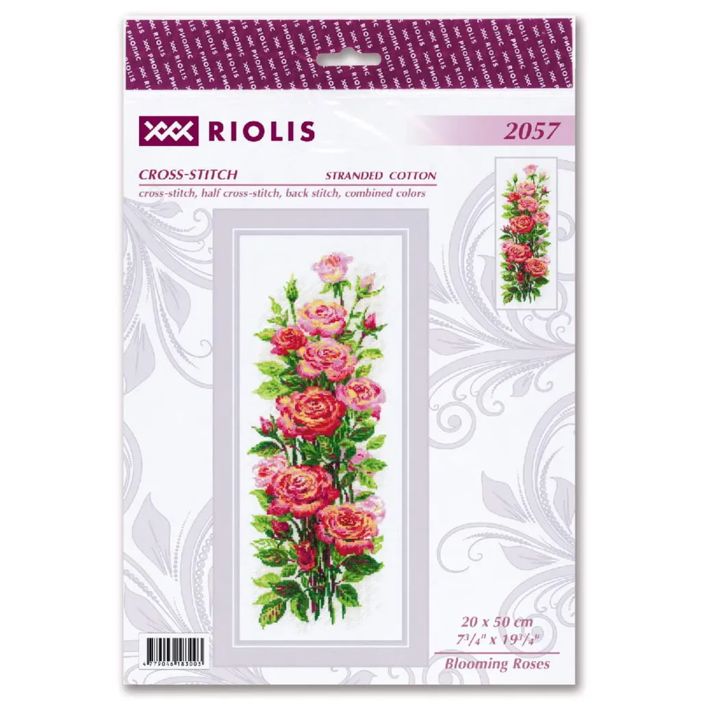 Décoration Murale DIY Roses en fleurs - Kit Complet Point de Croix - 2