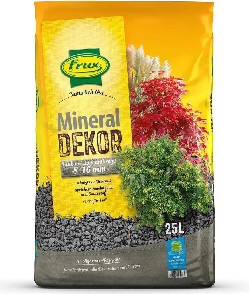 frux® Mineraldekor Vulkan-Lava Anthrazit 8-16 mm - 25 Liter Produktbild 