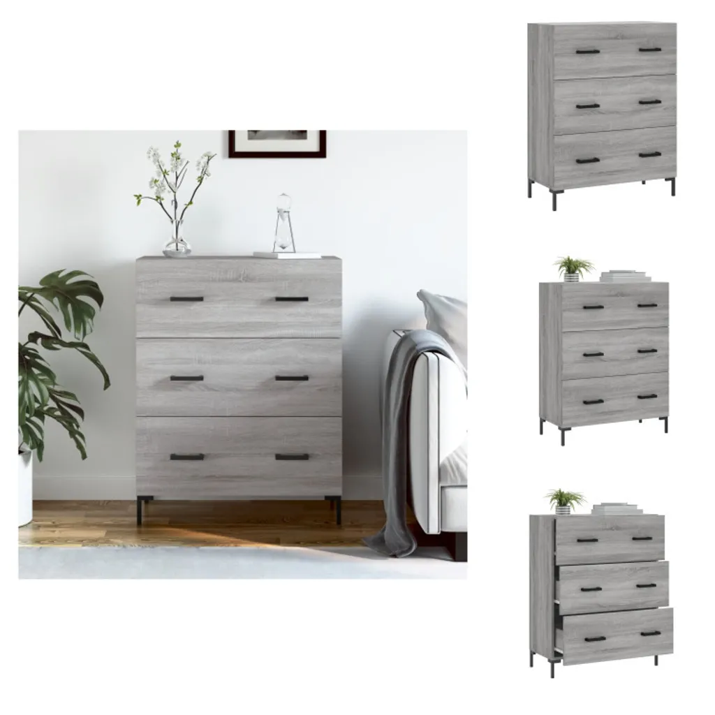 Credenza vidaXL per Ufficio e Home Office - Mobile Grigio 90cm