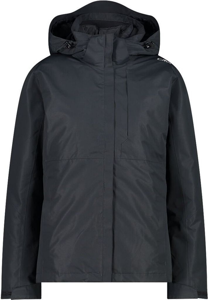 Cmp Woman Jacket Zip Hood Detachbl Titanio 44