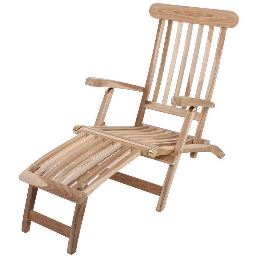 Garden Pleasure Teak Deckchair Garten Holz Relax Liege Sonnenliege Möbel