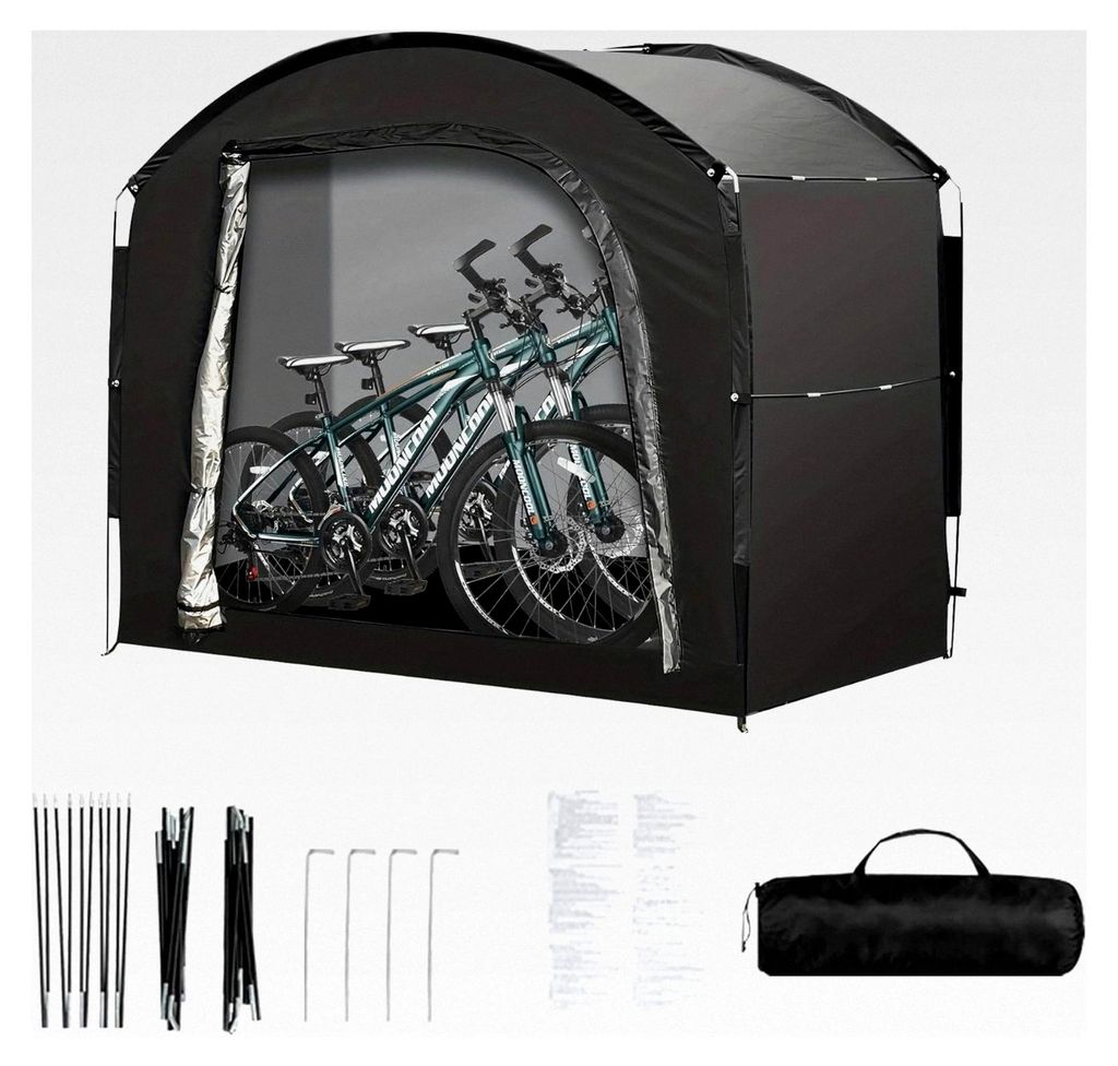 Wasserdichte Fahrradgarage, Zelt für 4-5 Fahrräder, 210D Oxford Fahrradabdeckungen, tragbares Lagerzelt für Fahrräder und Gartengeräte