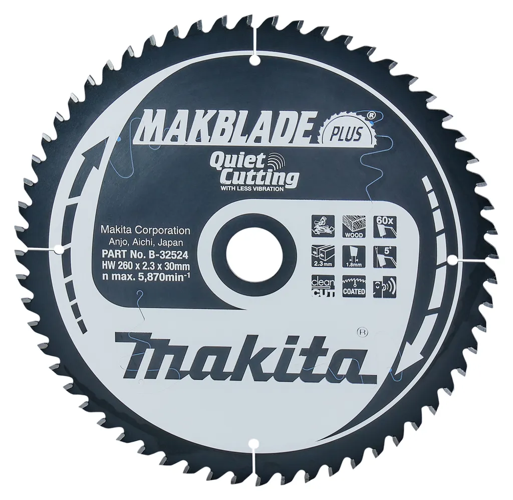 Lame Makita MAKBLADE+ 260x30x60Z : Finis les éclats et les vibrations