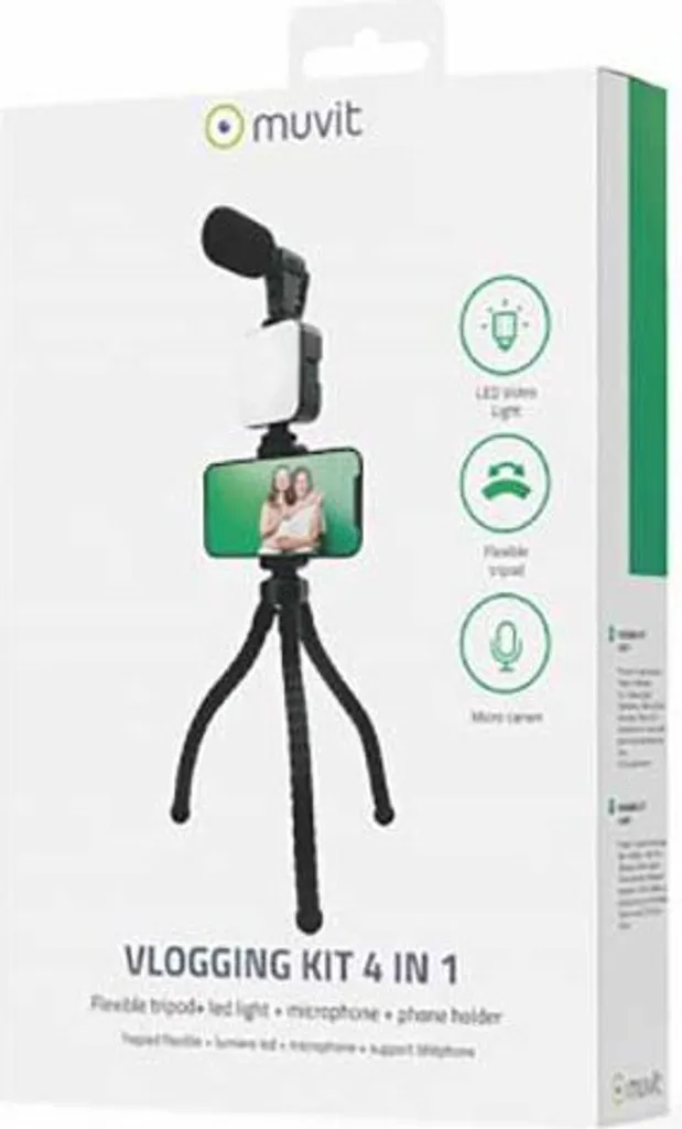 Support de Vlogging Multifonction avec LED et Micro pour Smartphone Noir - 7