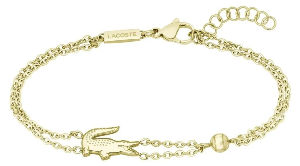 Bracelet double crocodile plaqué or 2040581 : luxe durable garanti