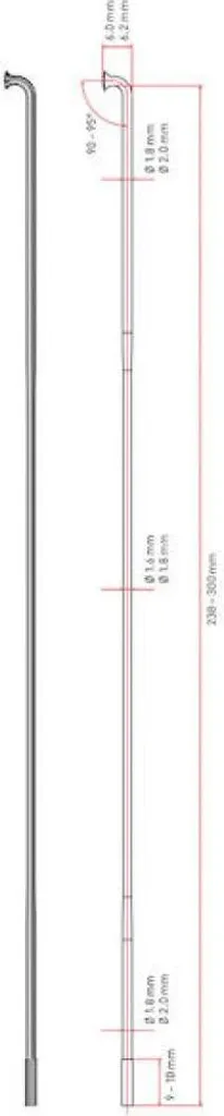 Rayons DT Swiss Competition 302 mm pour montage de roue de vélo durable